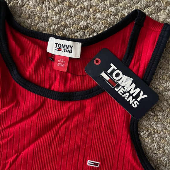 Trending red Tommy jeans midi racerback dress - Picture 3 of 3